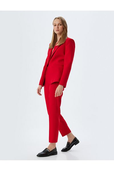 Koton High Waist Cigarette Fabric Trousers - Pocketed