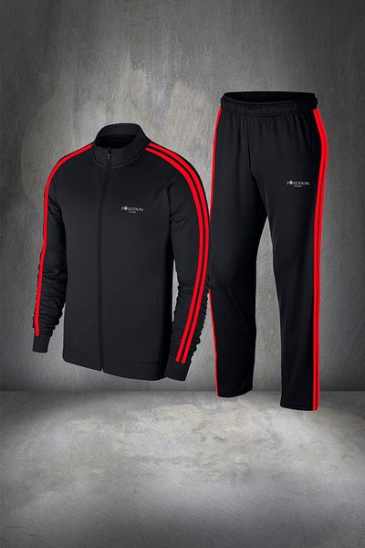 POSEIDON STORM Μαύρο Supra Combed Cotton Σετ Φόρμας - Για Όλες τις Εποχές S-3xl