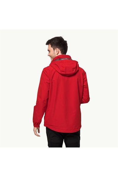 Jack Wolfskin Pelernă de ploaie pentru bărbați Stormy Point 2l Jkt M roșie 1111142 -2193