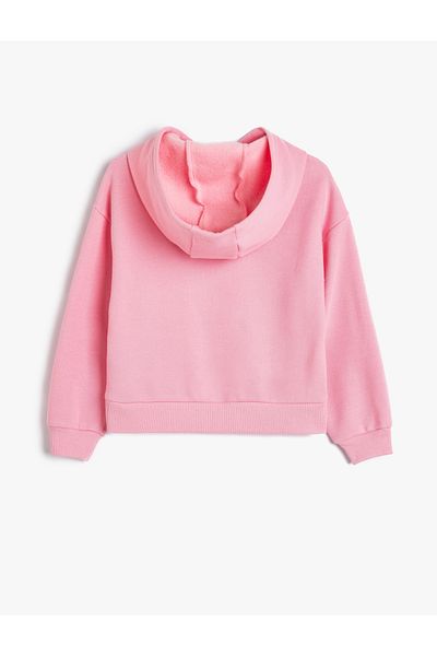 Koton Hooded Long Sleeve Raster Sweatshirt
