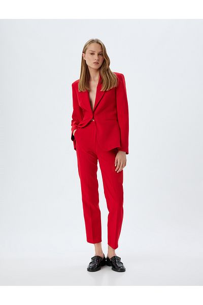 Koton High Waist Cigarette Fabric Trousers - Pocketed