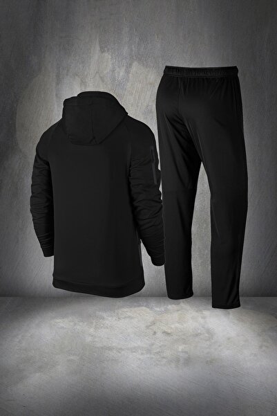 POSEIDON STORM Men's Black New Supra Combed Cotton Comfortable Tracksuit for Running and Walking Athlete Set S -3Xl