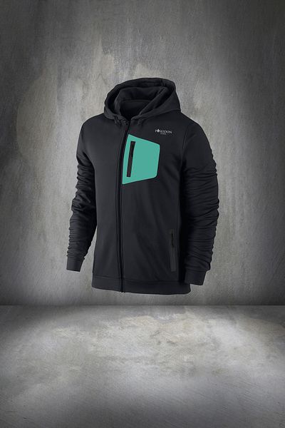 POSEIDON STORM Μαύρο Supra Combed Cotton Tracksuit Set - Άνετο, με μπροστινή τσέπη, S-3xl