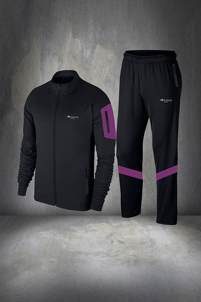 POSEIDON STORM Men's Black Special Supra Combed Cotton - Comfortable Daily Tracksuit Set with Pockets 4xl-10xl