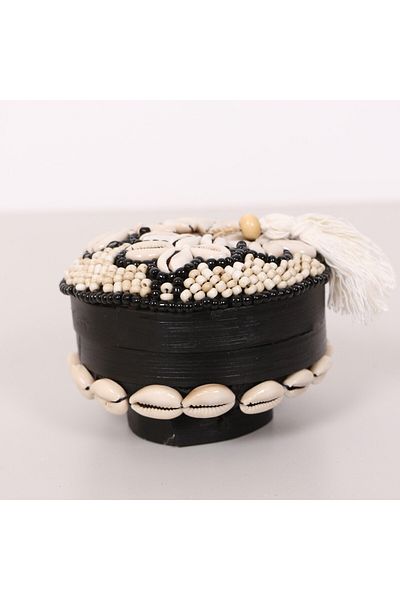 Mylamp Cutie de depozitare din bambus cu margele Bali 11x8 cm - S