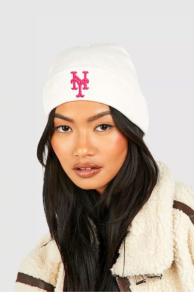 Pissos Ny New York New Season Embroidered Beanie Winter Folded Unisex Trend Hat - 2024/25