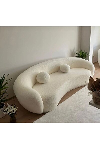 ARELSA CONCEPT Arelsaconcept Fasulye Teddy Koltuk 3 Lü -Krem