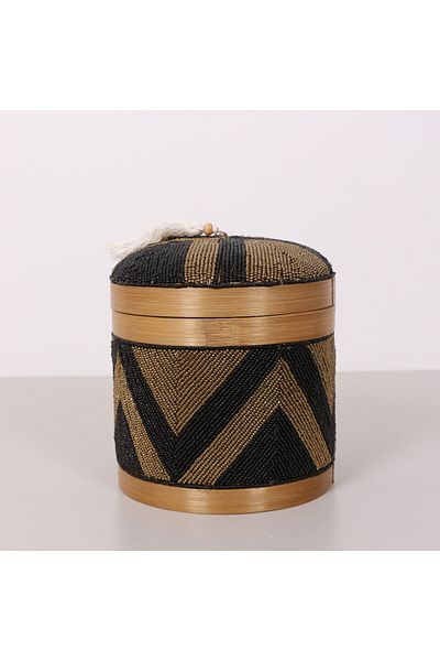 Mylamp Κουτί αποθήκευσης μπαμπού Bali Beaded L 20x23 cm