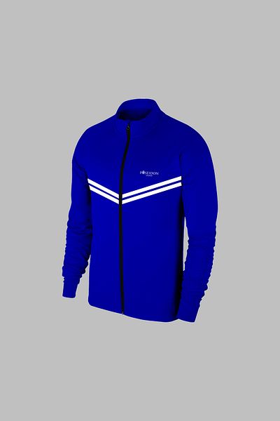 POSEIDON STORM Plus Size Men's Blue Tracksuit Set - Special Design, Zippered, Supra Combed Cotton 4XL-10
