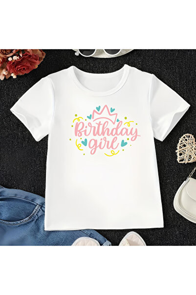 CDA Γενέθλια Κορίτσι Ροζ Unisex Baby Girl Λευκό T-Shirt