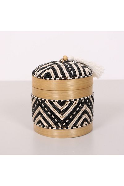 Mylamp Κουτί αποθήκευσης μπαμπού Bali Beaded S 12x14 cm