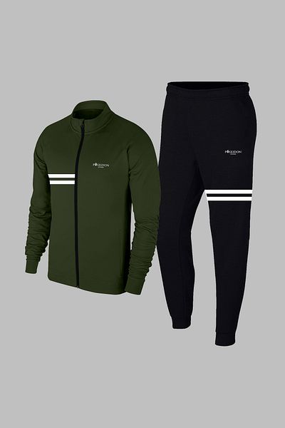 POSEIDON STORM New Series Large Size Men's Khaki Special Supra Combed Fabric Pocket Sports Set for Comfortable Running and Hiking