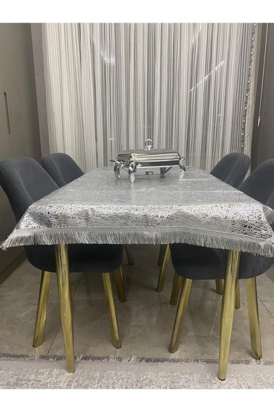 zeyrek tekstil Lüks Silinebilir Hijyenik Şeffaf Kaplama Pvc Muşamba Masa Örtüsü Kenarı Püsküllü