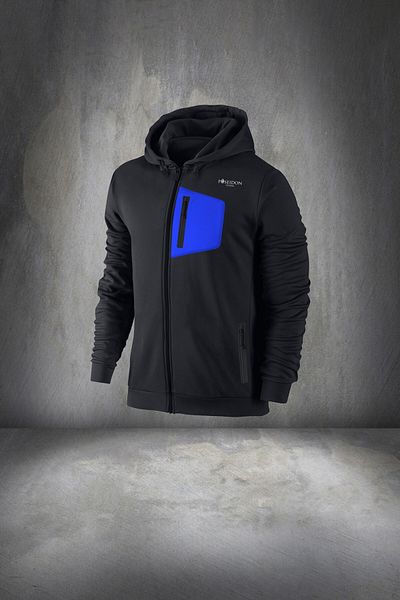 POSEIDON STORM Plus Size Men's - Black Supra Combed Cotton Exercise Athlete Training Hooded Tracksuit Set 4xl-