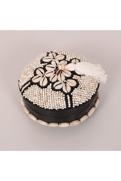 Mylamp Cutie de depozitare din bambus cu margele Bali M 16x10 cm