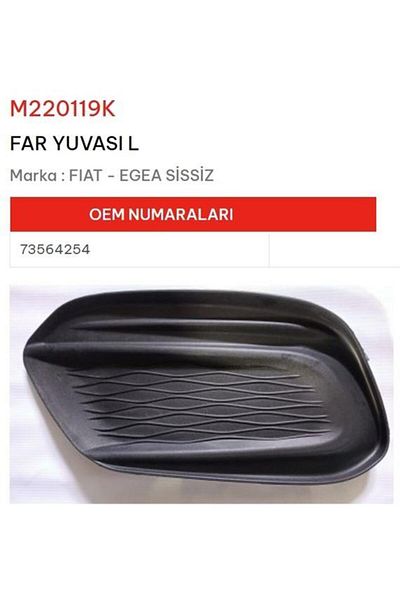 MARAL Left Fogless Fog Light Holder - Egea