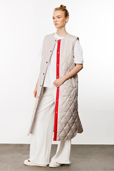 Micca Armonia Çıt Çıt Kapamalı Renk Detayları ile Süslenmiş Zamansız Spor Yelek-Gri