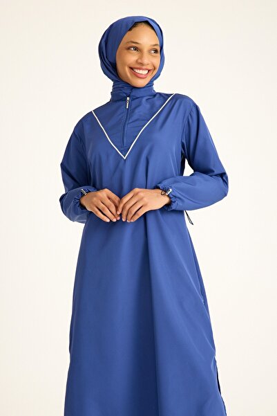 QANU Short Zippered Hijab Swimsuit Indigo