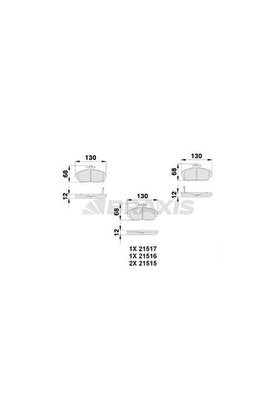 BRAXIS Brake Pad for Honda Civic 2001-2006 Euro Civic 1996-1999 Rover 1996-2000 Tata Telcoline
