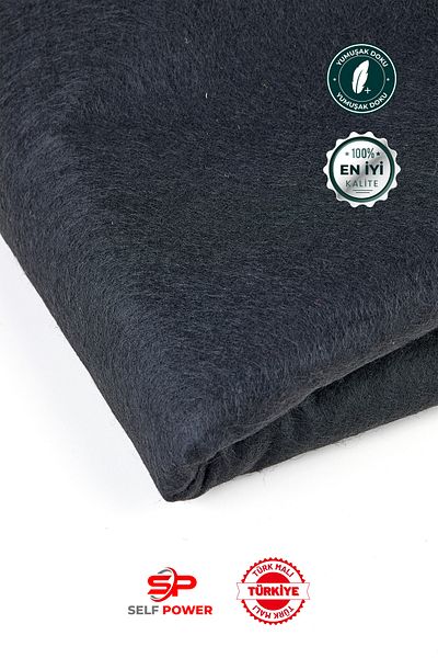 Self Power 180 Gr Anthracite - 100x100 Cm Colored Soft Meter Felt