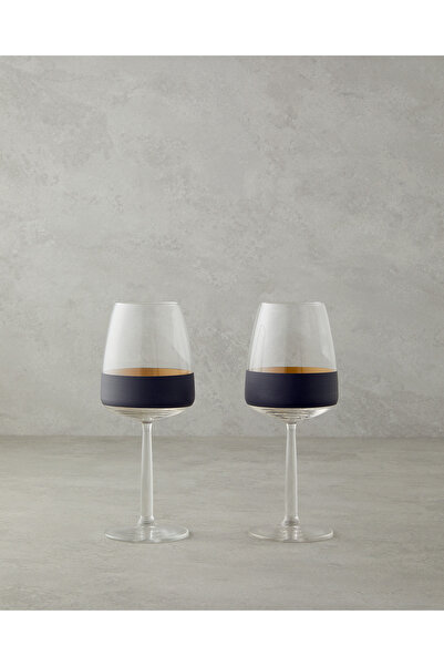 English Home Chanson Cam 2'li Kadeh 430 ml Siyah-Gold