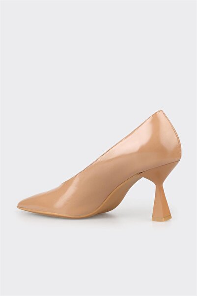 Elle Shoes Naturel Deri Kadın Stiletto