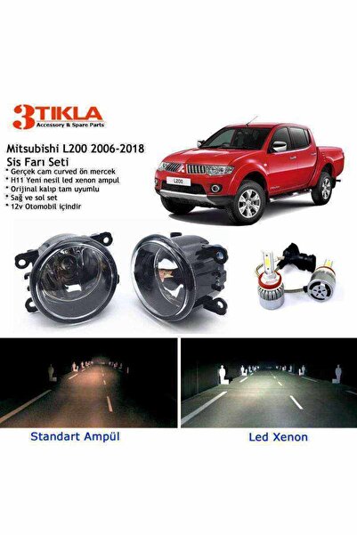 3 Tıkla Mitsubishi L200 2010-2018 Beyaz Led Xenon Sis Farı Seti