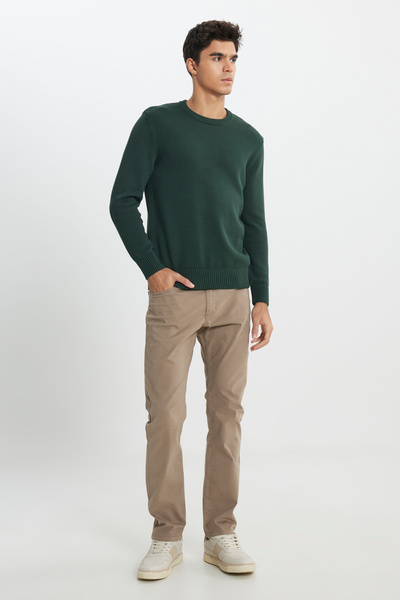 Lee Regular Fit Regular Cut Khaki Knitwear Sweater
