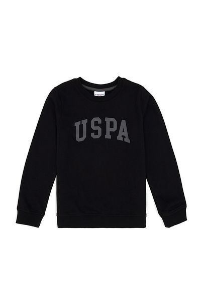 U.S. Polo Assn. Черен суичър с кръгла яка за момче 50293474 -Vr046