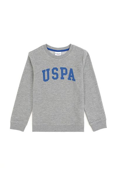 U.S. Polo Assn. Boys' Gray Melange Basic Crew Neck Sweatshirt 50293474 -Vr086