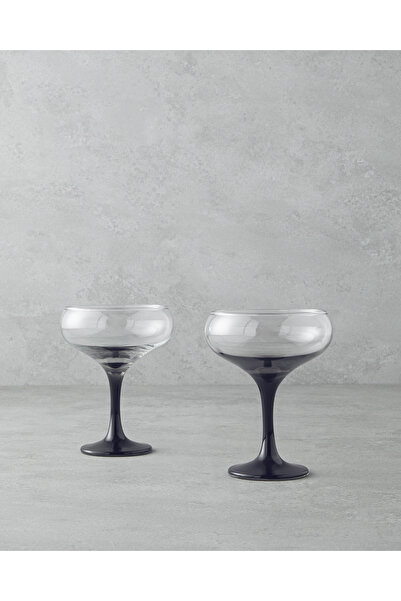 English Home Black Harmony Glass - Set of 2 270 ml Cups