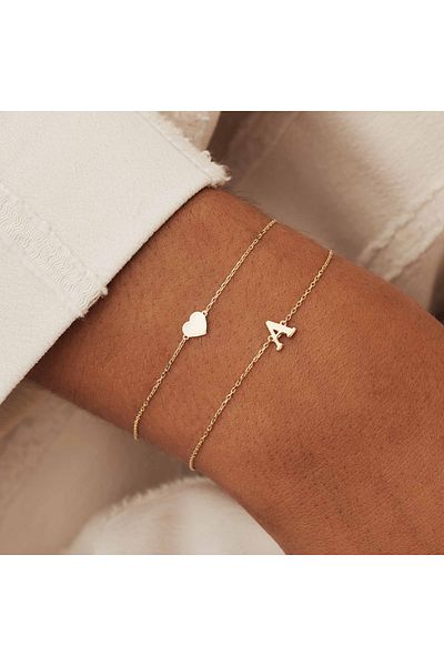 Isabel Bernard Le Marais 14 Karat Armband, Buchstabenschmuck