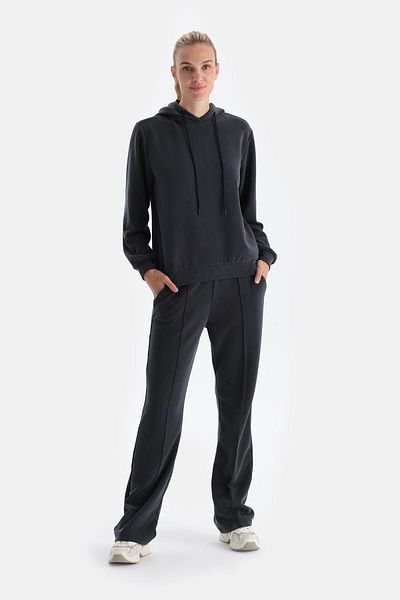 Dagi Pantaloni modal de bază cu nervuri, albastru bleumarin