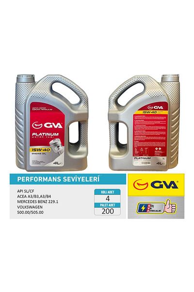 GVA Motor Oil 15w40 4 Lt Platinum Mineral Apı Sl/cf