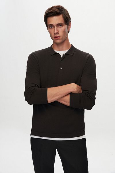 Twn Πλεκτό πουλόβερ Slim Fit Anthracite Απλό Πλεκτό Ραγιόν