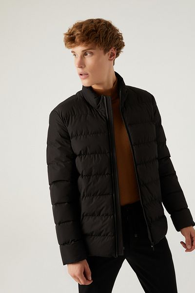 Twn Slim Fit Μαύρο Παλτό