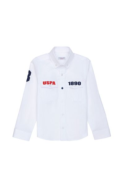 U.S. Polo Assn. Λευκό μακρυμάνικο πουκάμισο για αγόρι 50272484 -VR013