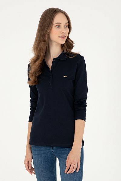 U.S. Polo Assn. Hanorac de damă bleumarin de bază cu gât polo 50296941 -vr033