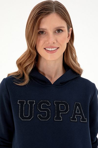 U.S. Polo Assn. Women's Navy Blue Basic Hooded Sweatshirt 50296931 -Vr033