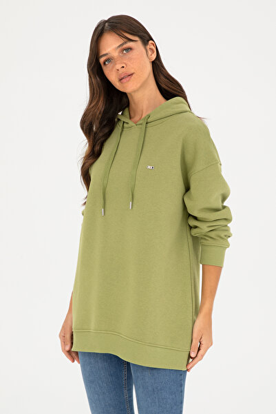 U.S. Polo Assn. سويت شيرت نسائي بغطاء للرأس باللون الأخضر الفستقي 50297078-VR087