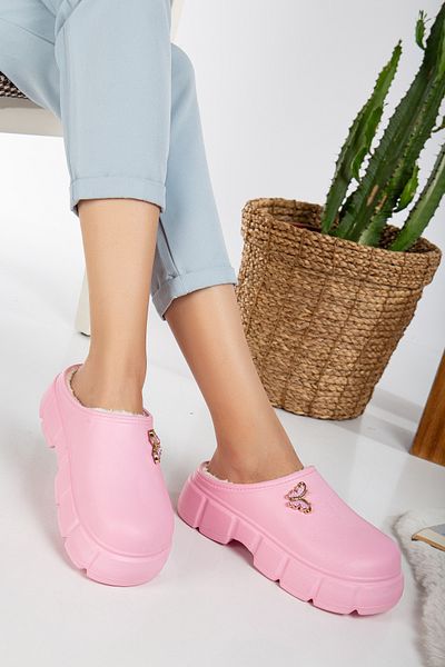 PLN SHOES Γυναικείες παντόφλες Hera με γούνινο εσωτερικό και πέτρινο άνετο κλειστό μπροστινό μέρος Χειμερινές παντόφλες γραφείου σπιτιού (ΣΤΕΝΗ ΕΦΑΡΜΟΓΗ)
