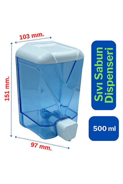 WESPA Şeffaf Plastik Sıvı Sabun Dispenseri 500 ml – Duvara Monte Lavabo Tipi ...