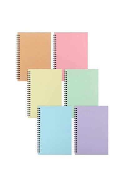elma Spiralli Sert Kapak Defter Pastel 13x21 100 Yp Çizgisiz