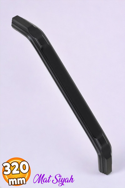 Badem10 Z357 Model (320 MM) Mat Siyah Metal Mobilya Mutfak Çekmece Dolap Kulp...