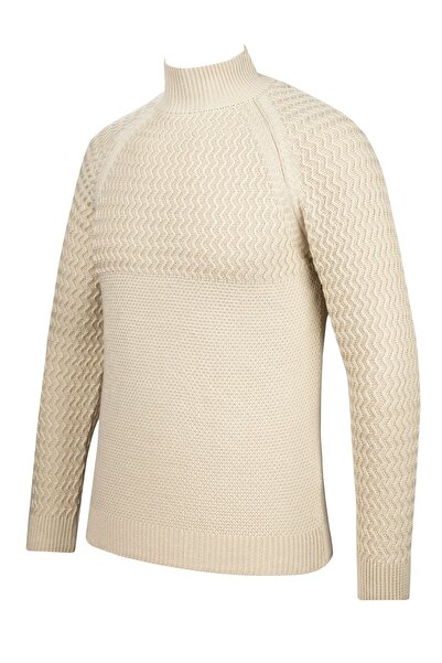 Çizgi Triko Чоловічий светр з напіврибальським коміром, з малюнком, прямий крій - 5021b