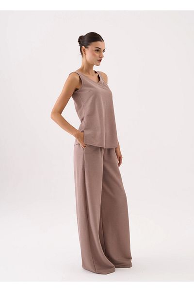 allys Pant with Pocket Bol Cut Pant - Collar Detail Sleeveless Bluz