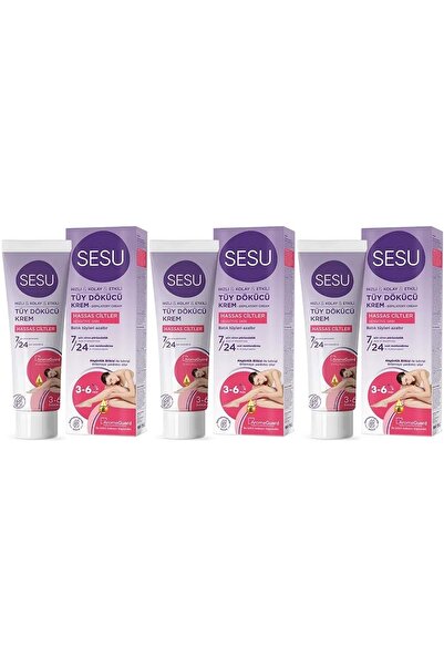 Sesu Tüy Dökücü Krem 100ml Hassas Ciltler (3 LÜ SET)