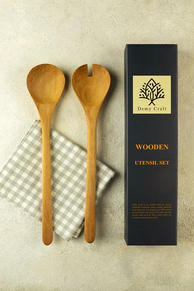 Demy Craft Freya Wooden 2 Piece Salad Serving Set