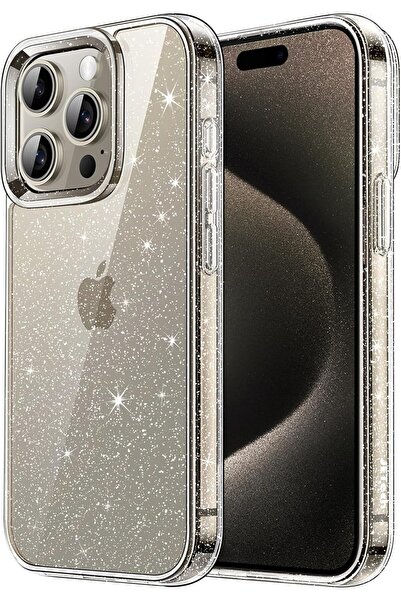 JETech جراب لامع لهاتف iPhone 15 Pro Max (6.7 بوصة) - شفاف