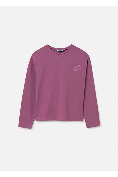 MAYORAL Tricou grafic pentru fete Liliac 7014